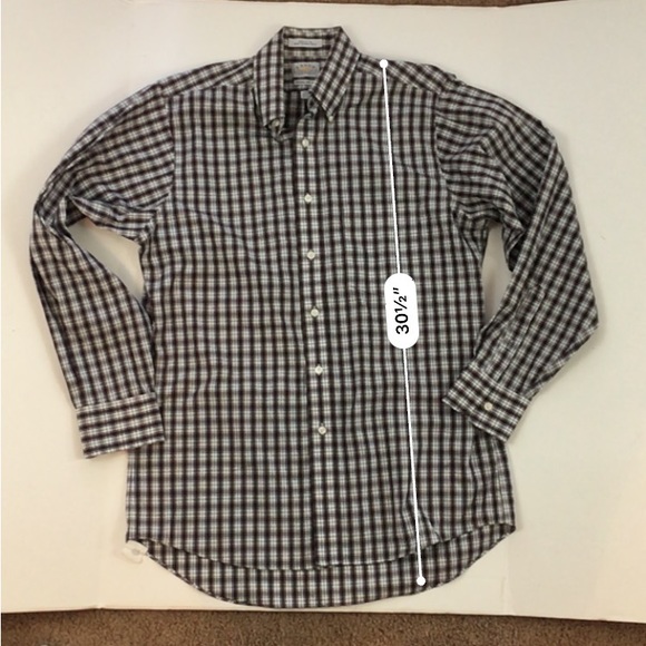 ✨5 FOR $25✨ Eagle Plaid Button Down Dress Shirt regular fit 15.5 34/35 - Picture 6 of 6
